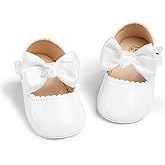 Meckior Infant Baby Girls Boys Handmade Princess Flats Toddler First Walkers Soft PU Leather Non-Slip Crib Wedding Dress Shoes