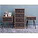 IWELL Mid-Century Nightstand, Wooden End Table with Drawer, Side Table for Small Spaces & Bedroom, Solid Wood Legs Decent Furniture, Brown