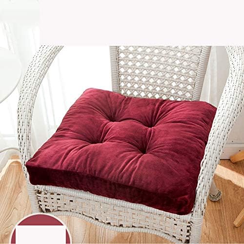 Crystal Velvet Tatami Chair Cushion, Futon Thicken Plush Seat Cushioning Mat Dining Floor Pillow for Wicker Chair Car Bench with Ties-D 48x48x10cm(19x19x4inch)