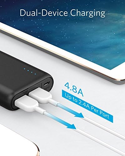 Portable Charger Anker PowerCore 20100mAh - Ultra High Capacity Power Bank with 4.8A Output and PowerIQ Technology, External Battery Pack for iPhone, iPad & Samsung Galaxy & More (Black) (A1271)