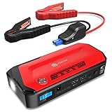 iClever 800A Peak 18000mAh Portable Jump Starter (up to 6.5L Gas Or 5.3L Diesel Engine) Auto Battery Booster, Portable Power Pack with LED Flashlight, Compass