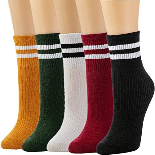 Womens Socks Cactus Crew Socks Gifts Cotton Long Funny Socks for Women Novelty Funky Cute Cartoon Socks 5 Pairs WCS1-Cactus