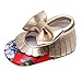 Weixinbuy Newborn Baby Girls Soft Soled Bowknots Floral Crib Shoes