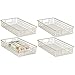 mDesign Household Metal Wire Cabinet Organizer Storage Organizer Bins Baskets trays - for Kitchen Pantry Pantry Fridge, Closets, Garage Laundry Bathroom - 16