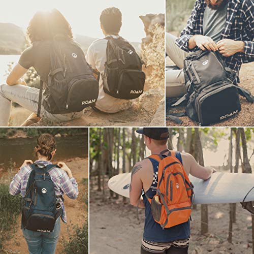Roam Packable Backpack - Lightweight Foldable Daypack Water-Resistant, 25L, Durable Tear-Resistant Nylon Weave - Daypack for Travel, Hiking, Backpacking, Camping, Outdoors, Beach, (Purple) - Thumbnail 7