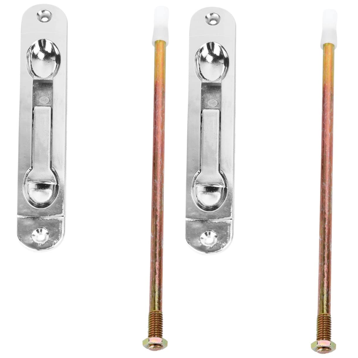 2pcs Flush Bolt Invisible Door Security Lock Anti- Door Hasp Door Hasp Lock Bolt Door Sliding Hasp Lock Stainless Steel Door Hasp Handle Drawer Door Latch Metal Heavy