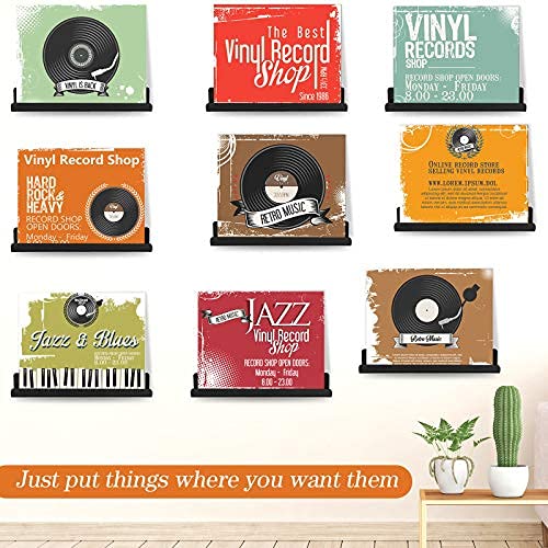 12 Pieces Acrylic Vinyl Record Holder Wall Mount Record Shelf Storage