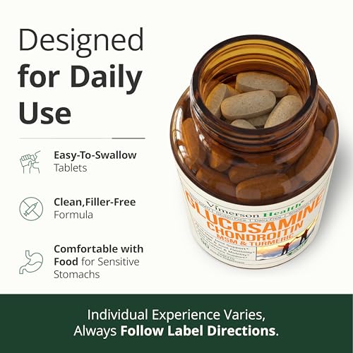 Glucosamine Chondroitin MSM – Joint Supplements for Men and Women with Glucosamine Sulfate 1500 mg – Joint Health Supplement for Cartilage, Mobility and Joint Support – Easy to Swallow – 90 Tablets