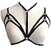 VESNIBA Alluring Women Harness Bra Elastic Cage Bra Strappy Hollow Out Bra Bustier (M, Black)