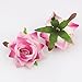 Artificial Flower 6cm Silk Blooming Rose Heads for Wedding Decoration DIY Wreath Scrapbooking Corsage Flowers 7pcs (Burgundy)