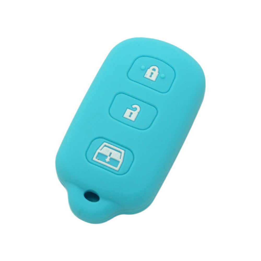 BROVACS Silicone Cover Protector Case Holder Skin Jacket Compatible with TOYOTA 3+1 Button Remote Key Fob CV2410 Light Blue
