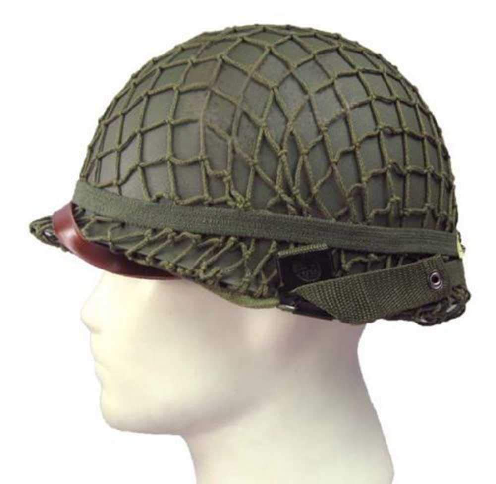 World War 2 U.S M1 Military Steel Helmet with Netting Cover WWII Equipment Replica