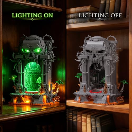 JMBricklayer Dark Portal Clamping Blocks Adults, Gothic Skull Gate, Model Building with Light, 40006 Fantasy Collector Exhibition Set, Halloween Building Blocks, Gifts for Players, Men from 14 Years