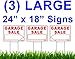 Large Garage Sale Sign Kit with Tall Stands - Printed Double (Both) Side - Include (1x) 24