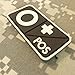 Mini First Aid Blood Type PVC Patch Black and White Glow Dark Compatible with Velcro PVC Patches for Hats,Plate Carrier,Ifak,First Aid Kit Patch (O Positive)