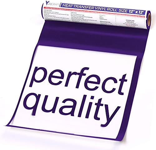 HTV Heat Transfer Vinyl Roll - Iron On Vinyl Roll for T-Shirt (12 inch by 12 feet, Purple)