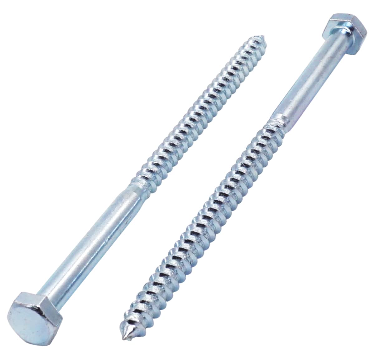SKIR'CO (15 pcs) DIN 571 Zinc Plated Steel Hexagon Head Wood Screws M8 x 140 mm, Coach Screws, Hex Screw, Lag Bolts