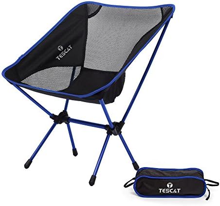 Tescat Ultralight Portable Folding Camping Backpacking Chairs - Lightweight Camp Chair Perfect for Hiking Fishing Backpacking Beach Camp Picnic and Road Trip Sports