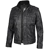 Decrum Real Mens Leather Jacket – Cafe Racer Style Casual Leather Jackets For Men