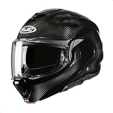 HJC F100 Carbon Solid Modular Motorcycle Helmet with HJ-45 Pinlock Visor, DOT Approved (Carbon, Large)