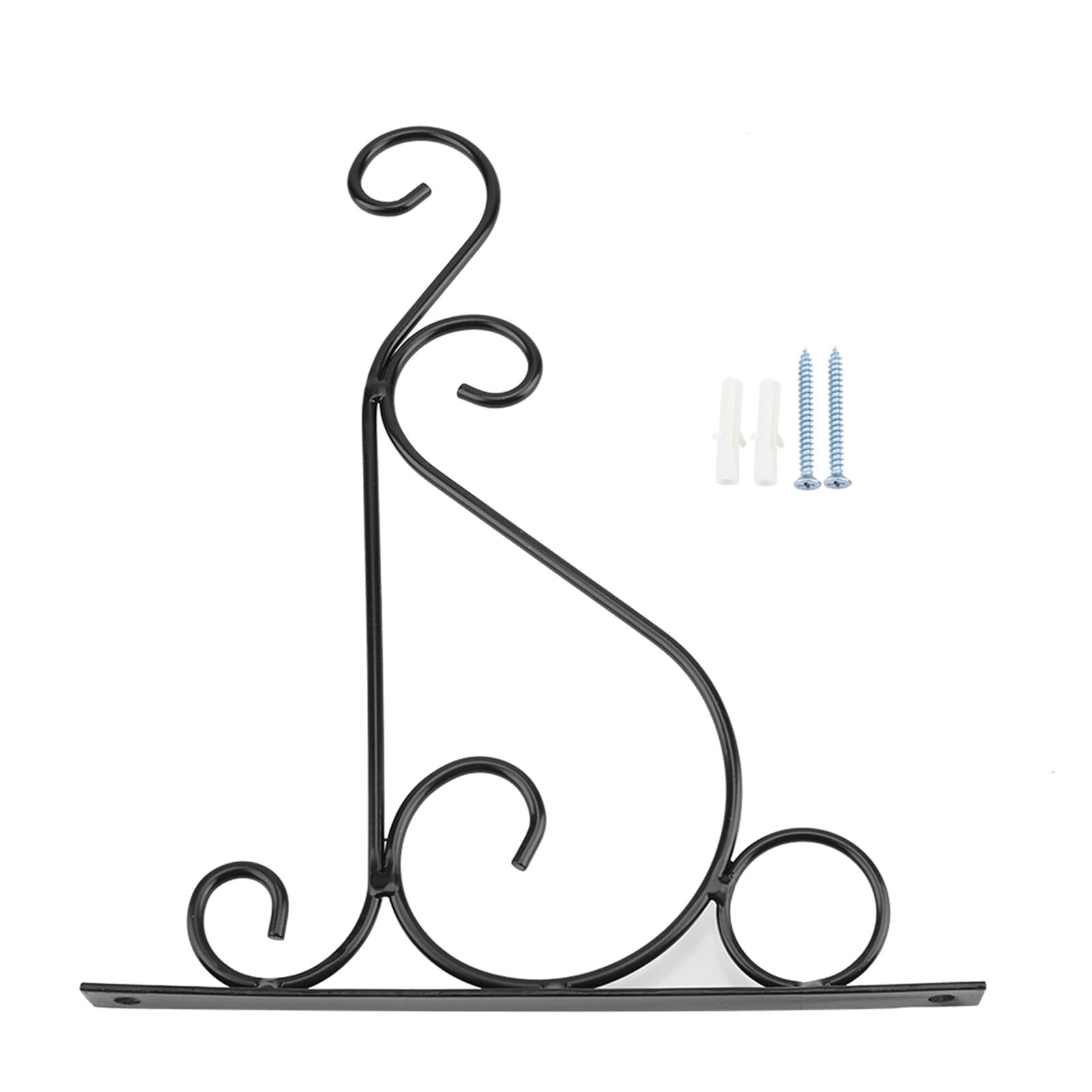 Garosa Retro Iron Plant Hanging Hooks Wall Brackets for Flower Planters Bird Feeders Outdoor Decor 25x21cm/9.8x8.3in Black