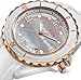 Akribos XXIV Women's AK502WTR Ceramic Case with Rose-tone Accents and White Rubber Strap Watch