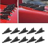Alpha racing Air Vortex Generator Diffuser Shark Fin 10pcs Set Kit for Spoiler Roof Wing Carbon Fiber Pattern
