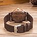 Sentai Natural Wood Watch, Genuine Leather Strap, Handmade Quartz Watches, Black Walnut Wood Men's Women's Wrist Watch