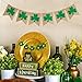 Partyprops Rustic Shamrock Garland | Burlap Shamrock Banner | St. Patrick's Day Decorations | Green Rectangular Burlap Garland