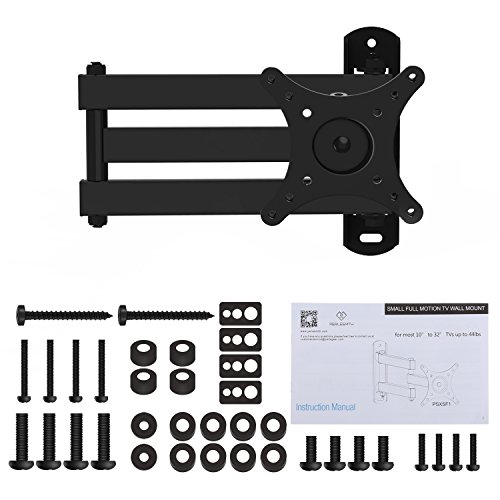 Full Motion TV Wall Mount for Most 10-32 Inch TVs - Wall Mount TV Bracket with Swivel & Extends 17”- TV Mount fits LED, LCD, OLED Flat Screen TVs up to 44lbs VESA 100X100 by Perlesmith