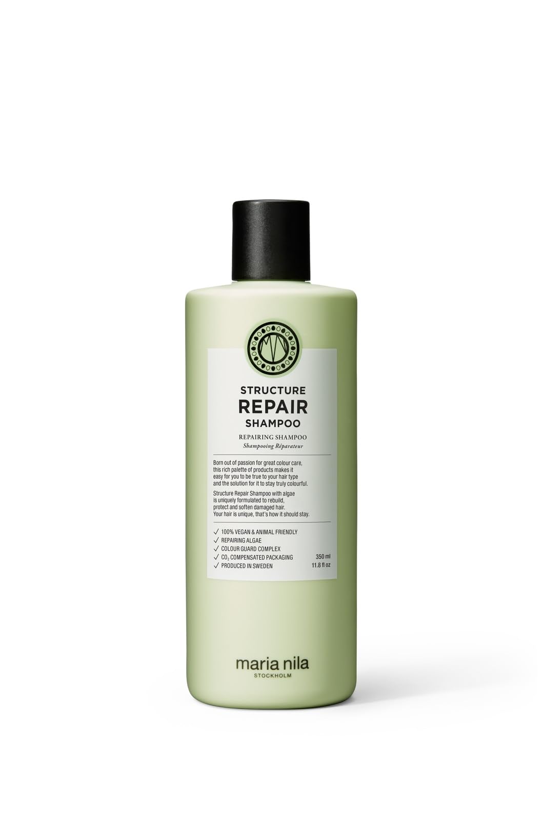 Maria Nila Structure Repair, Strengthening & Nourishing Shampoo For Damaged & Chemically Treated Hair, Algae Extract Rebuilds, Revitalizes & Repairs Hair, 100% Vegan & Sulfate/Paraben free, 350 ml — image 1