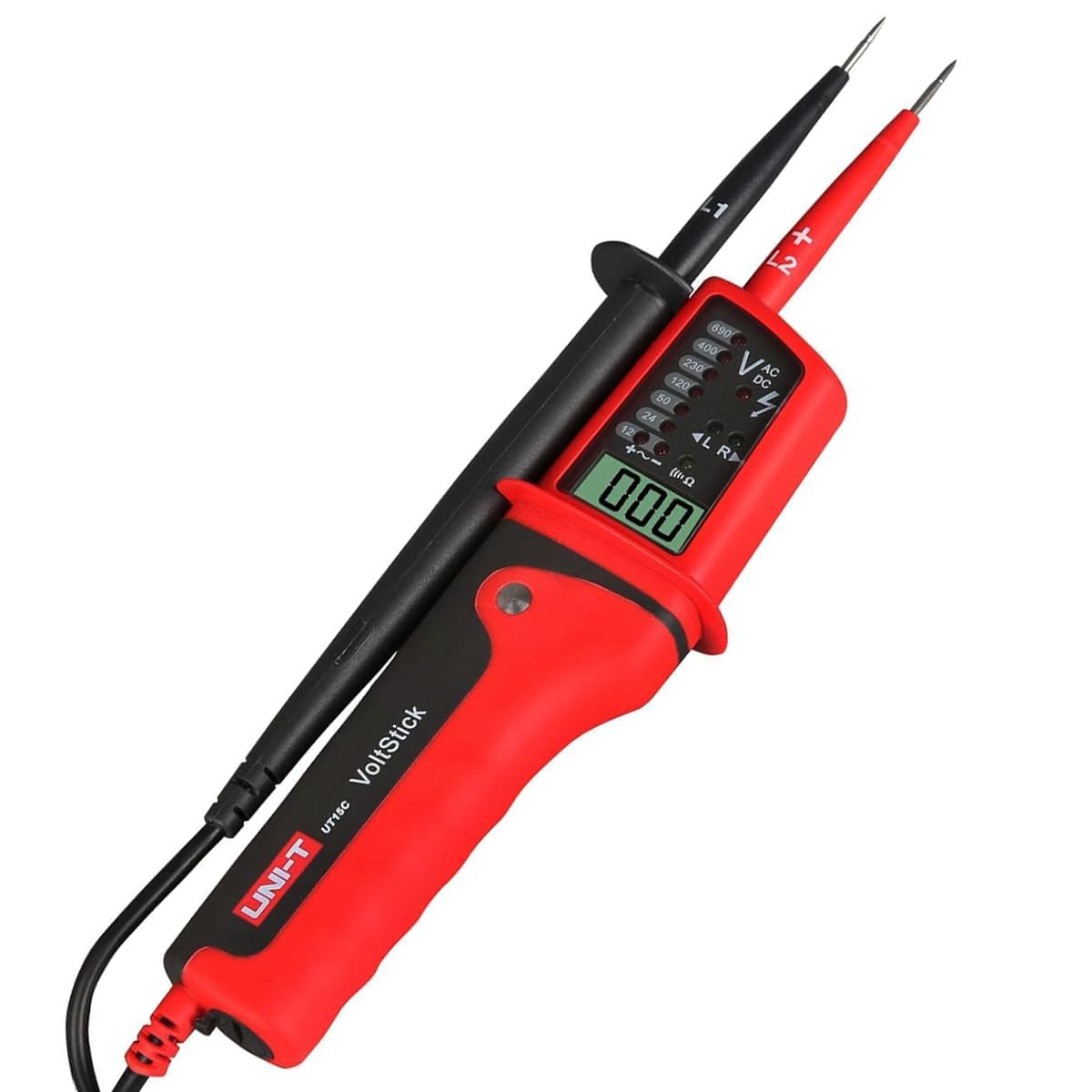 UT15C Two Pole Voltage and Continuity Tester - Waterproof, AC/DC Voltage Testers, 12V ~ 690V Range, 3-Phase AC Phase Rotation Test, Can Determine The Zero Line and Fire Line - Continuity Tester