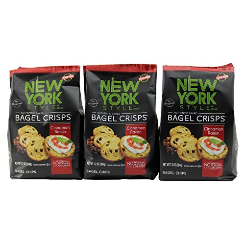 New York Style Bagel Crisps CINNAMON RAISIN, 7.2 Ounce (Pack of 3