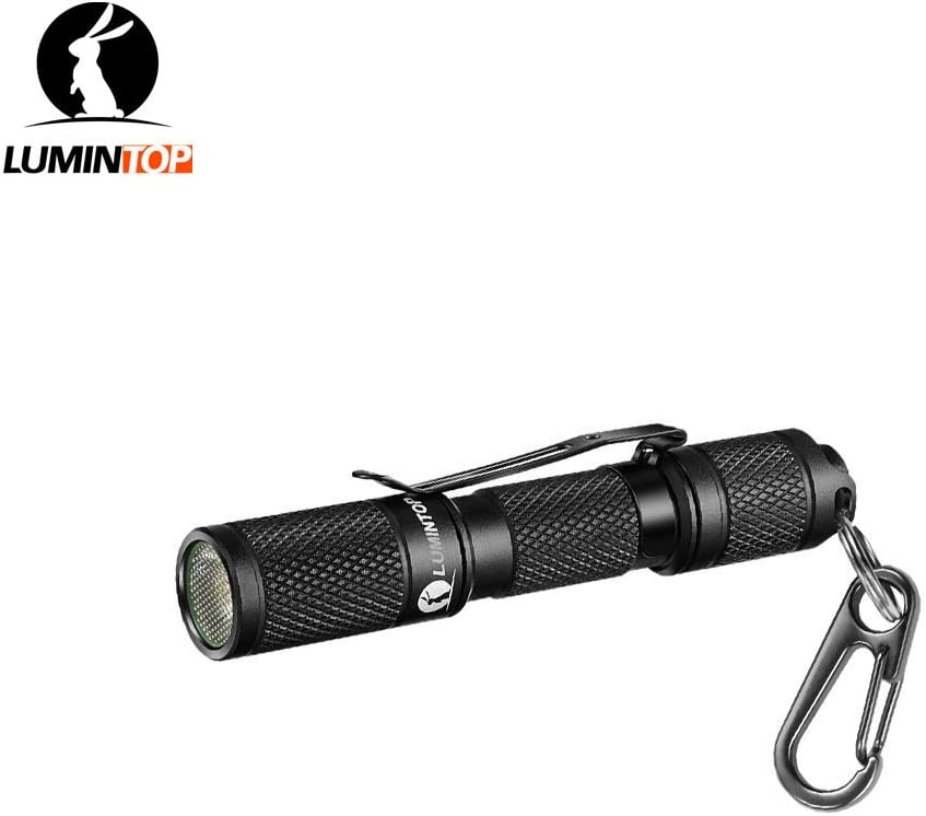 Small LED Flashlight for Kids LUMINTOP Tool AAA Porket Torch with Keychain Bright OSRAM 110 lm IP68 Waterproof 3 Modes Powered by 1 AAA Lighting Tools for Indoor Outdoor Camping Climbing EDC, Black