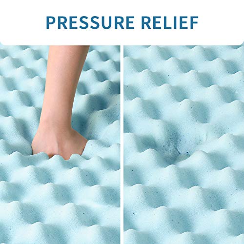 Milemont 3 inch Mattress Topper, Egg Crate Design Gel Swirl Memory Foam