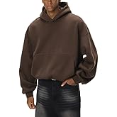TOPG Mens Womens Oversized Cropped Hoodies Vintage Pullover Hooded Short Curved Baggy Sweatshirt for Streetwear Brown