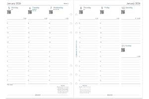 Filofax Calendar Diary Refill, A5 Size, Week-to-View with Appointments, Vertical, Multi-Fit, White Paper, English, 2026 (C685