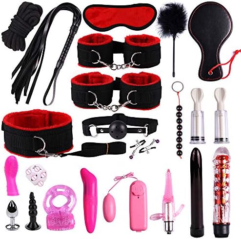 Ruinika New Plush Set Toy Suit 22 PCS Nylon Leather Kit Special Bundled Binding Set New Yoga Plush Leather Set Yoga Set SM Kit for Couple Adult Sexy Suit, Nylon Leather Suit, Plush Set Sexy Toy