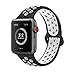 AdMaster Compatible for Apple Watch Bands 42mm,Soft Silicone Replacement Wristband for iWatch Apple Watch Series 1/2/3 - M/L Black/White