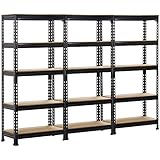Topeakmart 5-Shelf Heavy Duty Shelving Unit Adjustable Shelves Unit,59"Heightx 28"Width x 12" Depth(3 Pack)