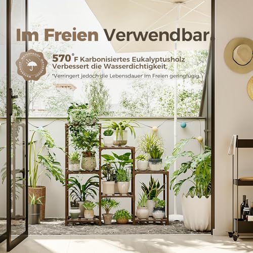 Bamworld Pflanzenständer Blumenständer Pflanzenregal Indoor Outdoor für 7 Etagen Terrasse Balkon Garten Gartenarbeit Geschenke thumbnail 3