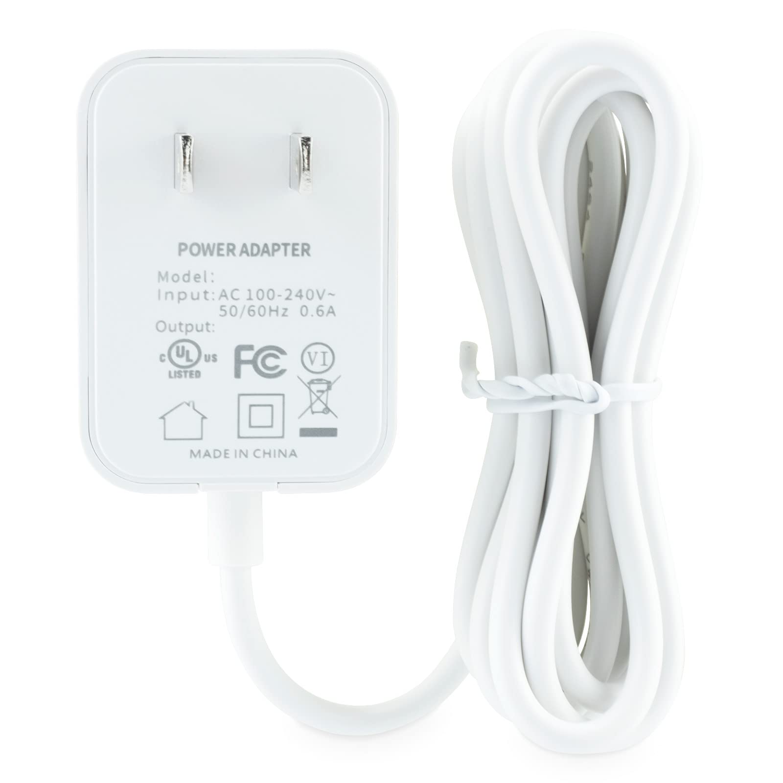 LEFXMOPHY Power Cord for VTech VM901 VM919HD VM919-2HD VM819 VM819-2 PU Baby Monitor Handheld Screen Parent Unit (Not for Baby Unit Cam) Replacement 5V White Charger UL Aadpter with 5ft Cable