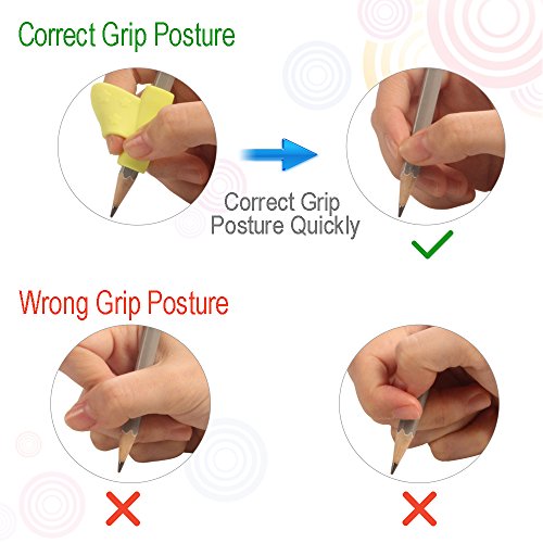 Pencil Grip, Children Pencil Holder Posture Correction Tool Writing Aid Grip for for Kids Student, Kindergarten and old people -6PCS