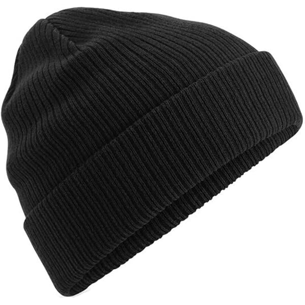 Oversized Waffle Knit Beanie Winter Warm Hat Classic Minimal Chic Unisex Shorty Waffle Knit Beanie - Black main image 4