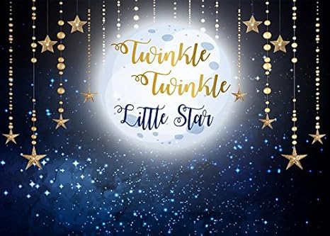 7x5ft Full Moon Blue Sky Night Twinkle Twinkle Little Star Backdrop Computer Print Baby Shower Backgrounds Lyey 2019821a1