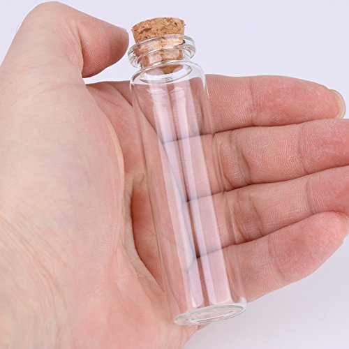 MaxMau 24 Packs of Small Glass Bottles with Cork Stopper Tiny Clear Vials Storage Container for Art Crafts Projects Decoration Party Supplies Wedding Party Favors - Thumbnail 5