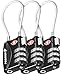 Fosmon TSA Approved Cable Locks for Luggage, Suitcase, Gun Case Locks with Push Release Button, 3 Digit Long Shackle Combination Wire Locks for Backpack Zipper Anti Theft, Gym Locker -3 Pack, Black