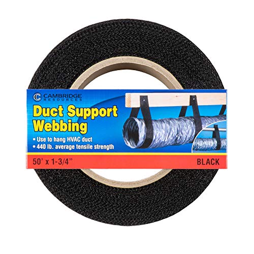 Cambridge Duct Support Webbing Black 1 3/4 Inch Width 50 Feet Length