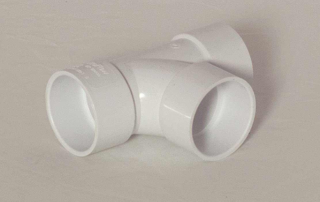 Solvent Weld White 40mm (43mm) Waste Pipe 90 Degree Tee - Pack of 5