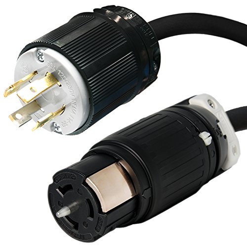 L14-30P to CS6364C Power Cord Plug Adapter - 25 Foot, 125/250V, 10/4 SOOW Cable, 4-Pin